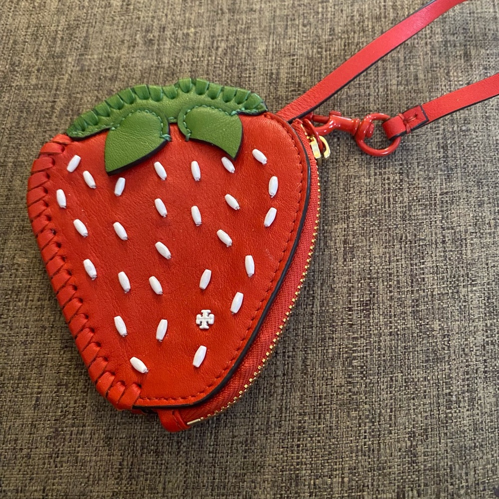 Beaded Tory Burch Strawberry coin purse